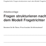 Fragen strukturieren nach dem Modell Fragetrichter