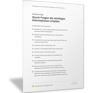Durch Fragen die wichtigen Informationen erhalten