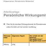 Präsentation: Persönliche Wirkungsmittel überprüfen