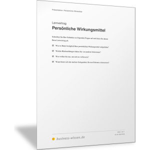 Lernvertrag: Was ich bei meinen Präsentationen verbessern will