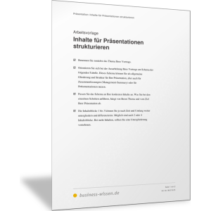 Inhalte für Präsentationen strukturieren