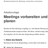Meetings als Moderator vorbereiten und planen