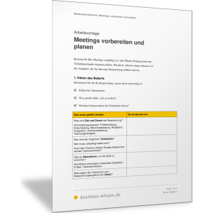 Meetings als Moderator vorbereiten und planen