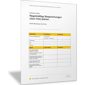 Jour fixe und andere regelmäßige Besprechungen planen und moderieren