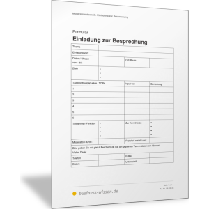 Einladung für Besprechungen und Meetings