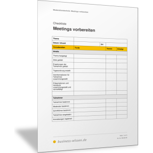 Übersicht: Alle To-dos für die Vorbereitung eines Meetings
