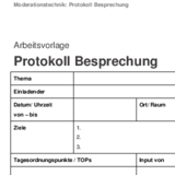 Protokoll für Besprechungen erstellen - Formular ...