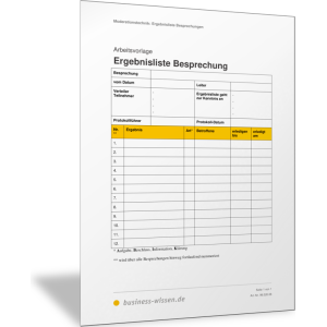 Ergebnisse von Meetings und Besprechungen festhalten