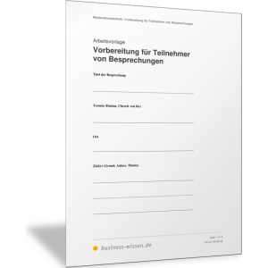 Sich als Teilnehmer auf Meetings und Besprechungen vorbereiten