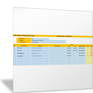 Liste offener Projektaufgaben