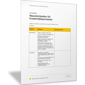 Räumlichkeiten für Kreativitätsprozesse