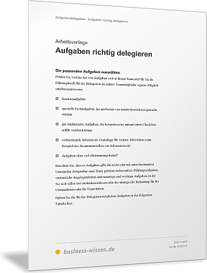 Aufgaben richtig delegieren: Planung, Umsetzung, Kontrolle der Aufgabendelegation
