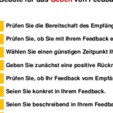 10 Gebote für das Geben von Feedback