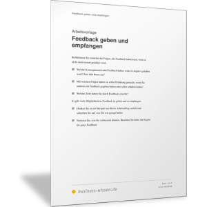 Feedback geben und empfangen