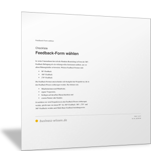 Feedback-Formen in der Übersicht