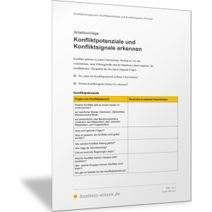 Konfliktpotenziale und Konfliktsignale erkennen