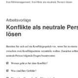 Konflikte als neutrale Person lösen
