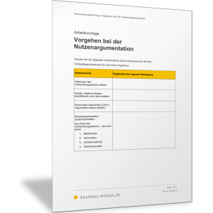 Vorgehen bei der Nutzenargumentation in Verhandlungen