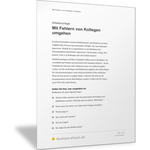 Mit Fehlern von Kollegen umgehen und Lösungen finden