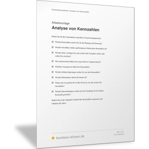 Zusammenstellung und Analyse von Kennzahlen