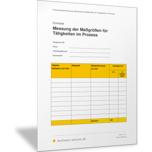 Messung der Maßgrößen für Tätigkeiten im Prozess