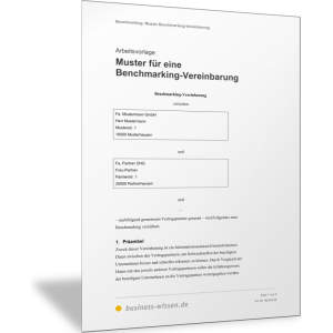 Muster für eine Benchmarking-Vereinbarung