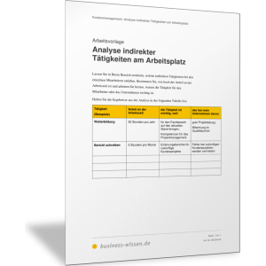 Indirekte Tätigkeiten am Arbeitsplatz analysieren