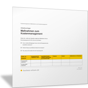 Maßnahmen zum Kostenmanagement