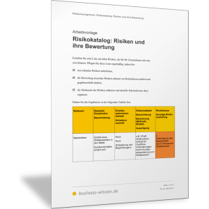 Risikokatalog als Liste der Risiken erstellen