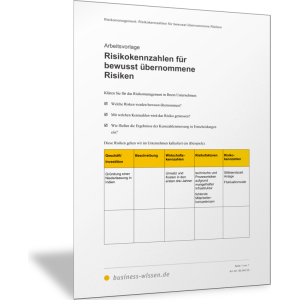 Risikokennzahlen für bewusst übernommene Risiken