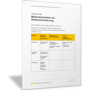 Maßnahmenplan zur Risikominimierung