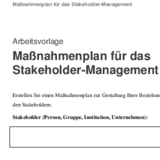 Maßnahmenplan für das Stakeholder-Management