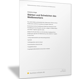 Stärken und Schwächen des Wettbewerbers