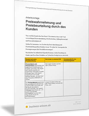 Preiswahrnehmung und Preisbeurteilung durch Kunden