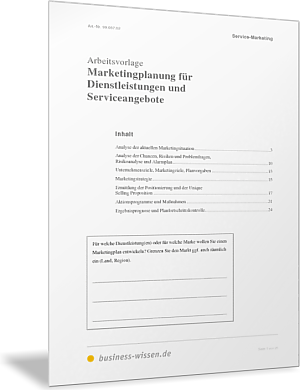 Marketingplanung für Dienstleistungen und Serviceangebote
