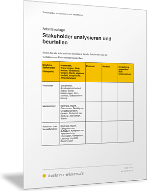 Stakeholder analysieren und beurteilen