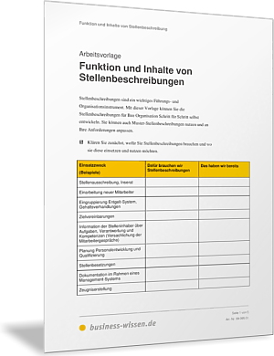 Stellenbeschreibungen formulieren
