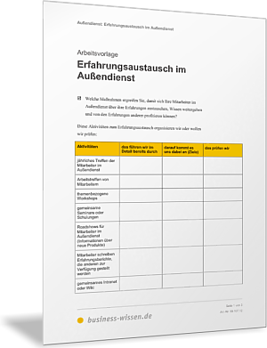 Erfahrungsaustausch im Außendienst