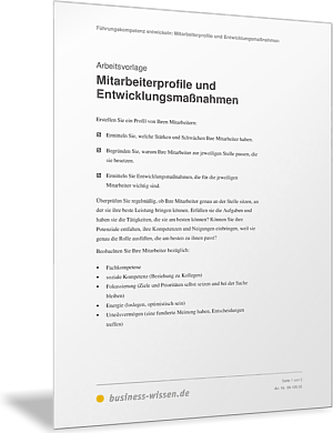 Mitarbeiterprofile und Entwicklungsmaßnahmen