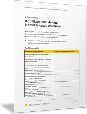 Konfliktpotenziale und Konfliktsignale erkennen