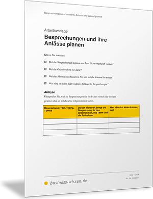 Anlässe für Besprechungen prüfen