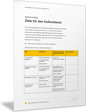 Ziele für den Außendienst