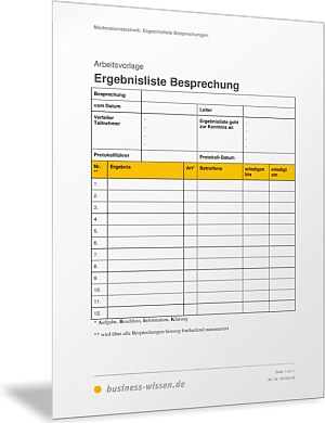 Ergebnisse von Meetings und Besprechungen festhalten