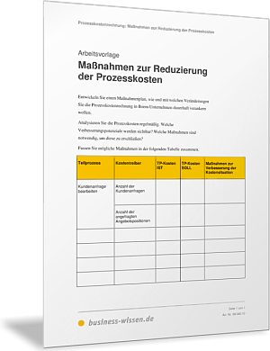 Maßnahmen zur Reduzierung der Prozesskosten