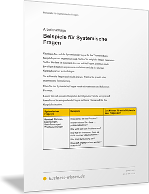 Beispiele für Systemische Fragen