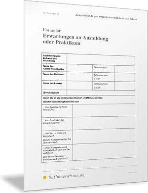 Erwartungen an Ausbildung oder Praktikum
