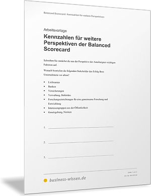 Kennzahlen für weitere BSC-Perspektiven