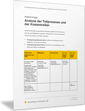 Analyse der Teilprozesse und der Kostentreiber