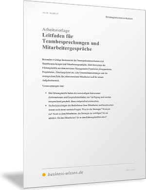 Strategiekommunikation: Leitfaden für Teambesprechungen und Mitarbeitergespräche