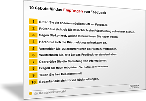 10 Gebote für das Empfangen von Feedback